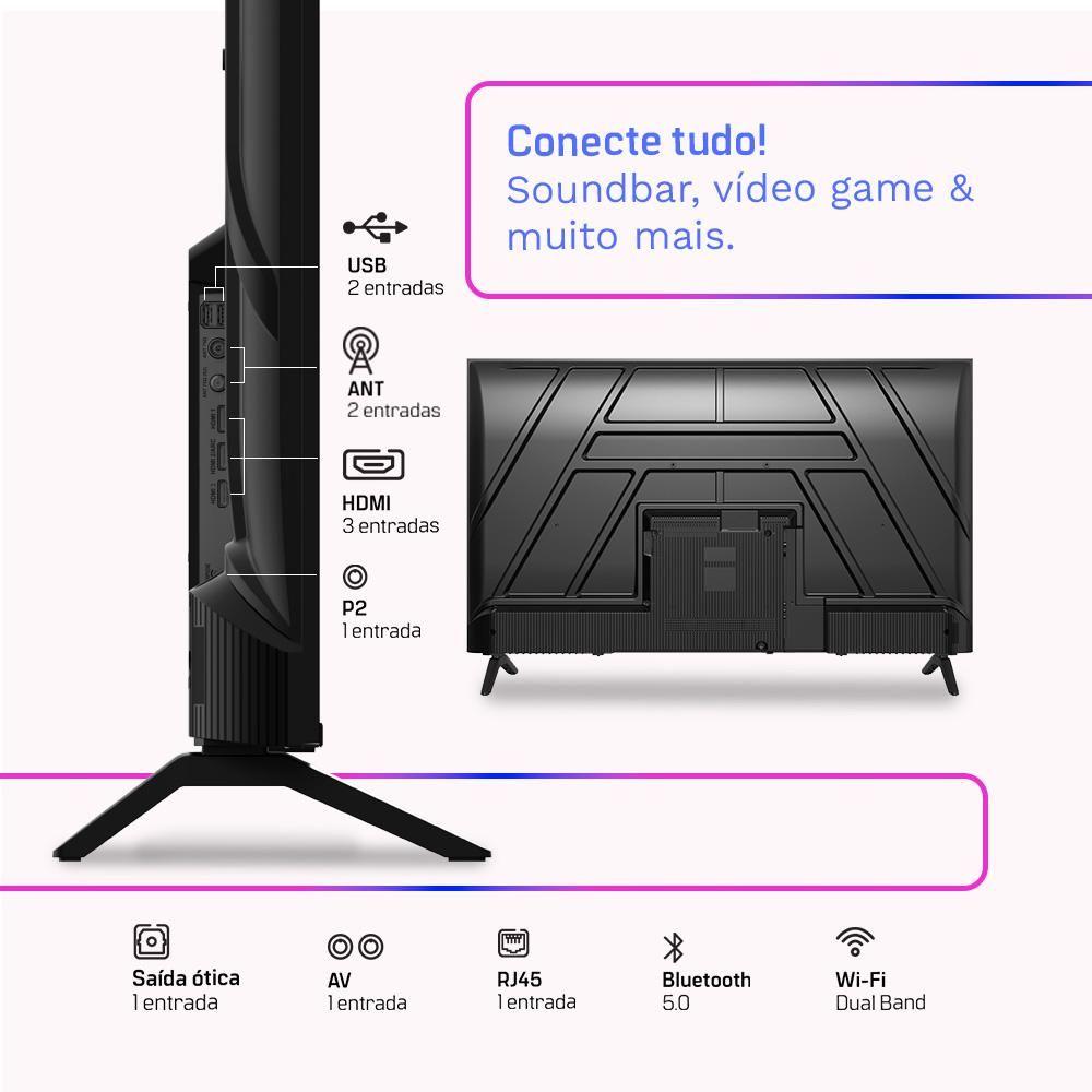 Smart TV HQ QLED 50 Polegadas HQ-QLED50SM 4K Wi-Fi Bluetooth, Dolby Audio, Apps, Netflix, YouTube e Prime...