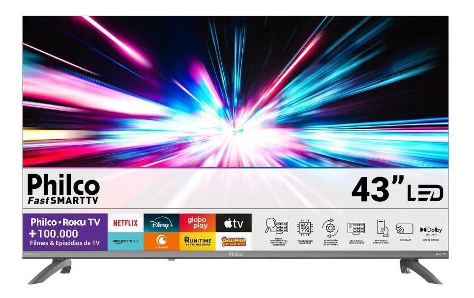 Smart TV Philco P43CRA 43 Full HD Roku TV com HDR10, WiFi e Dolby Audio