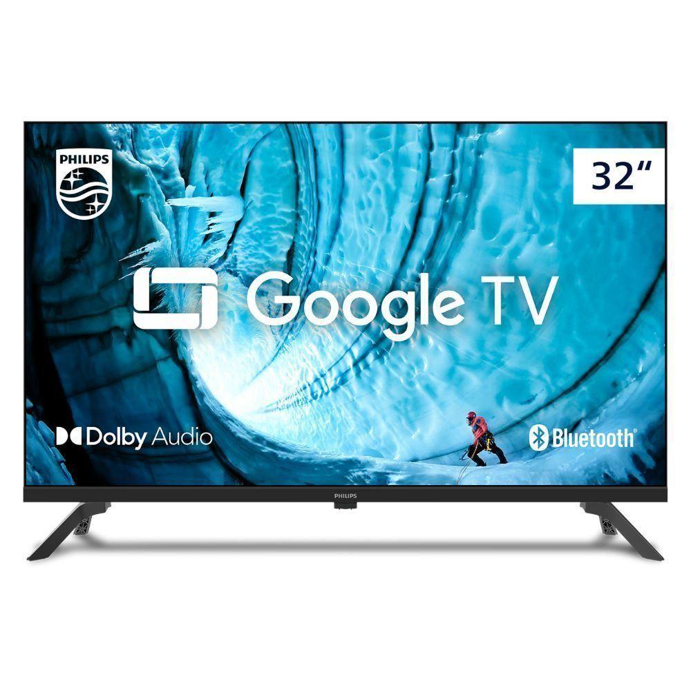 Smart TV Philips 32 HD Google TV Comando De Voz HDR HDMI Preto Bivolt