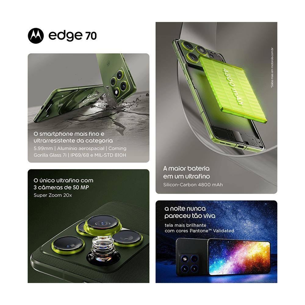 Smartphone Motorola Edge 70 5G 256GB 8GB RAM, 16GB RAM Boost, Ultrafino, 3 cameras 50MP, Tela 1.5K extreme... - foto 3