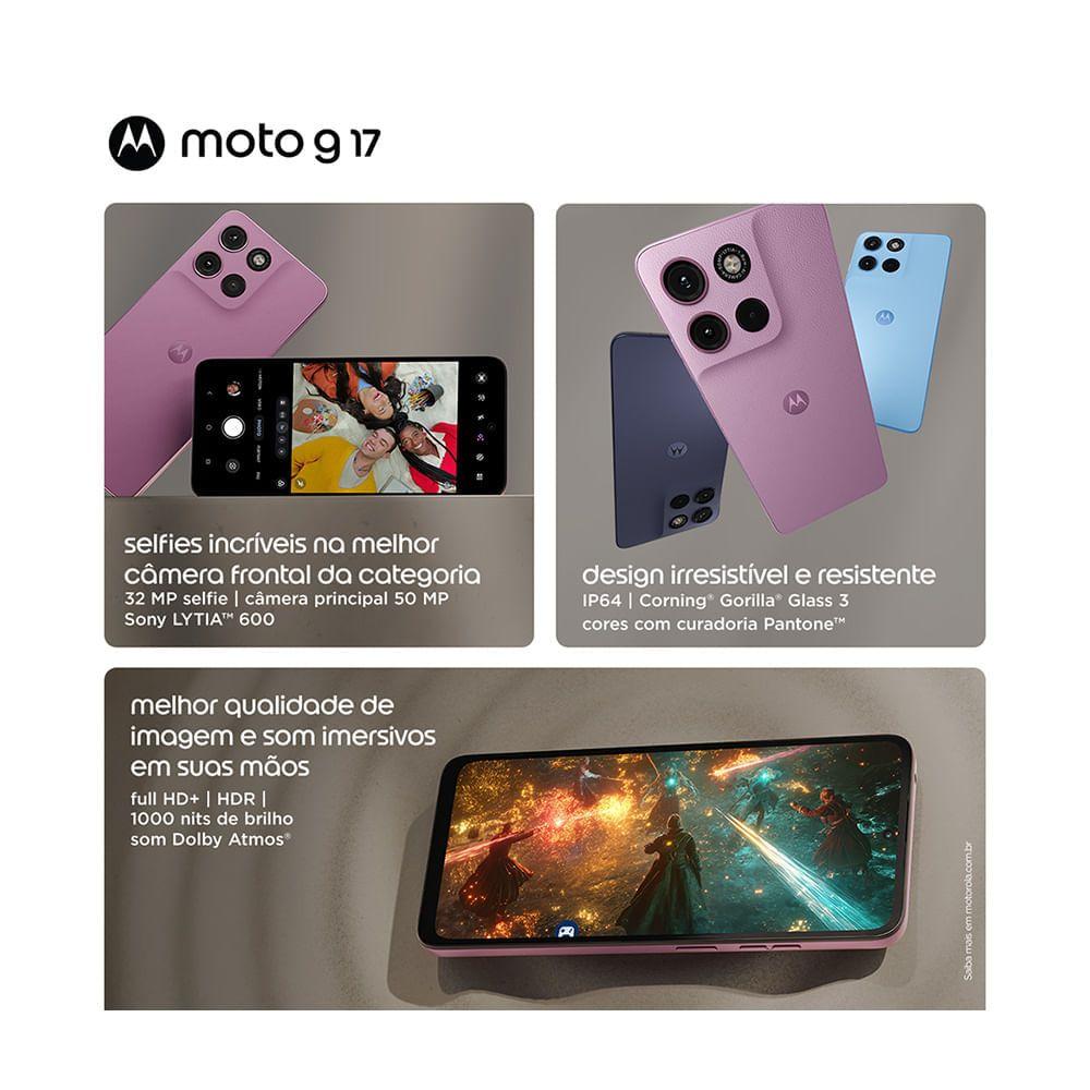 Smartphone Motorola Moto G17 4G 256GB 4GB RAM + 8GB RAM Boost, Camera 50MP Sony Lytia 600, tela FHD 60hz,... - foto 3
