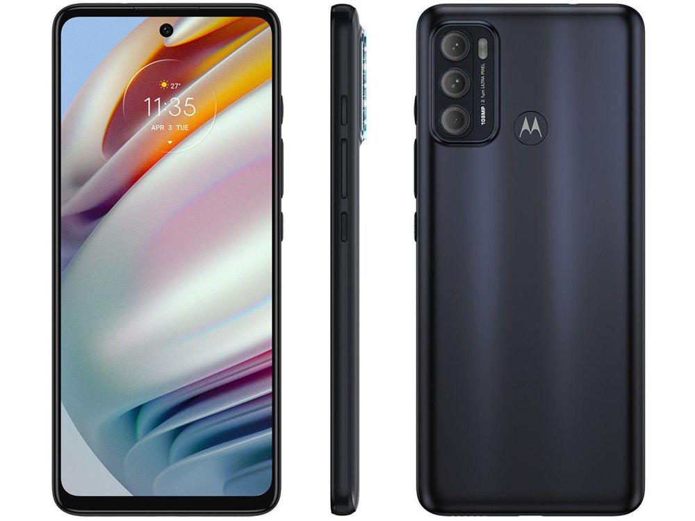 Smartphone Motorola Moto G60 128GB Preto 4G 4GB RAM Tela 6,8 Câm. Tripla + Selfie 32MP