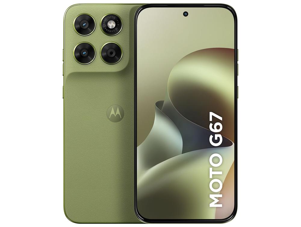 Smartphone Motorola Moto G67 5G 256GB 12GB (4GB RAM + 8GB RAM Boost) Câmera 50MP Sony Lytia 600 Tela 1.5K Extreme Amoled 120Hz Ultrarresistente