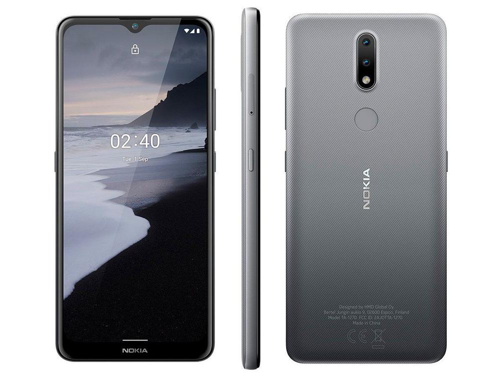 Smartphone Nokia 2.4 64GB Cinza 4G Octa-Core 3GB RAM Tela 6,5” Câm. Dupla + Selfie 5M