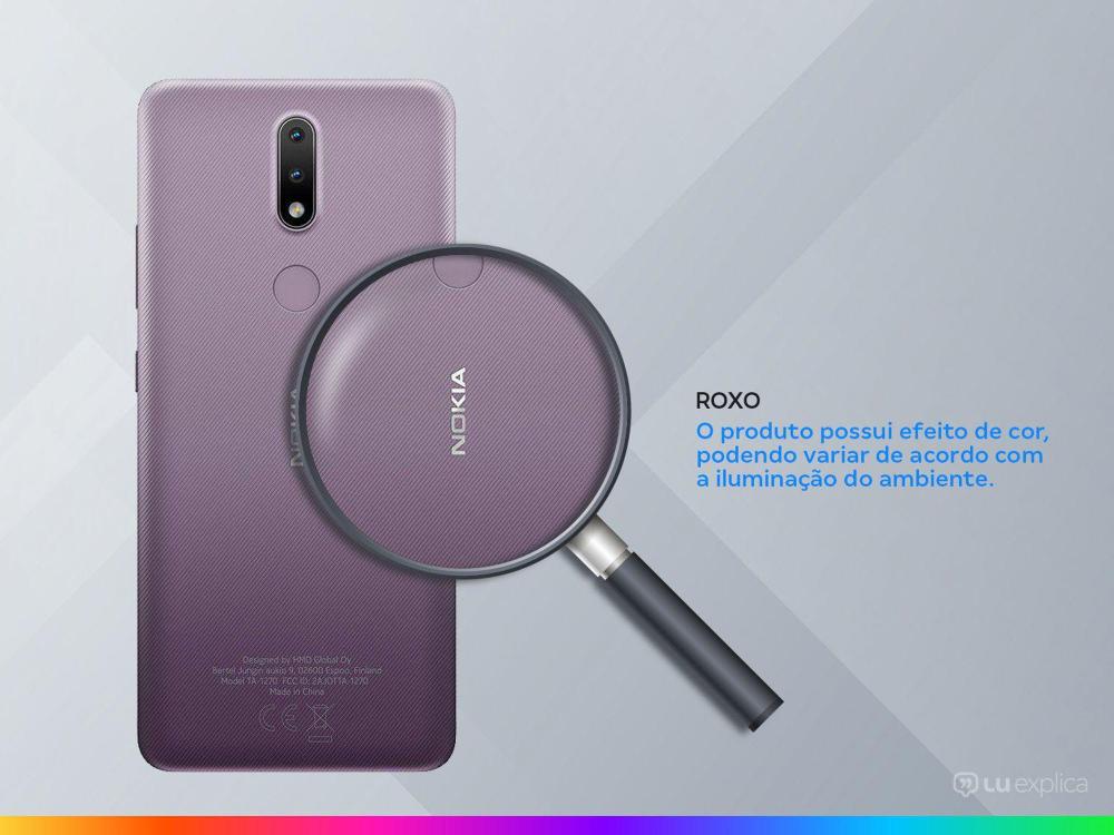 Smartphone Nokia 2.4 64GB Roxo 4G Octa-Core - 3GB RAM Tela 6,5” Câm. Dupla + Selfie 5MP