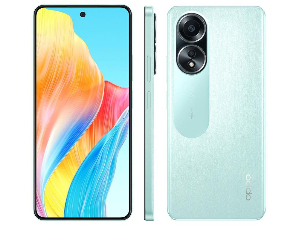 Smartphone OPPO A58 256GB Verde 4G 8GB + 8GB (RAM+) 6,72" Câm. 50MP + Selfie 8MP Dual Chip