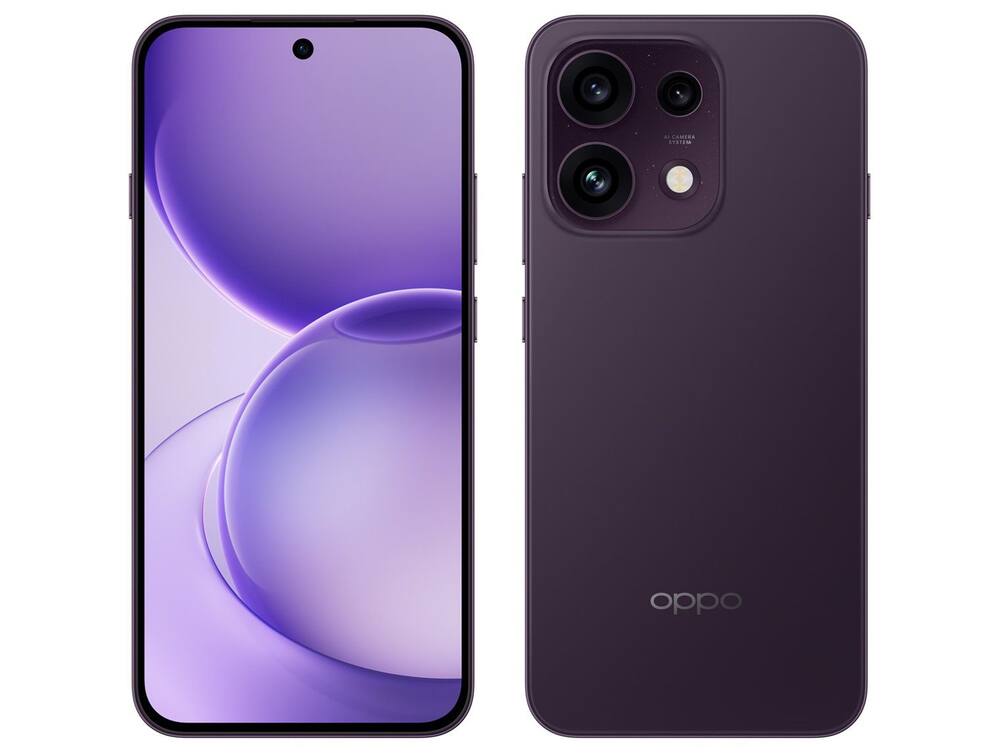 Smartphone Oppo Reno 16 F Violeta Crepúsculo, 5G, 256GB, 8GB RAM, Bateria 7000mAh, Resistente a Água e Poeira