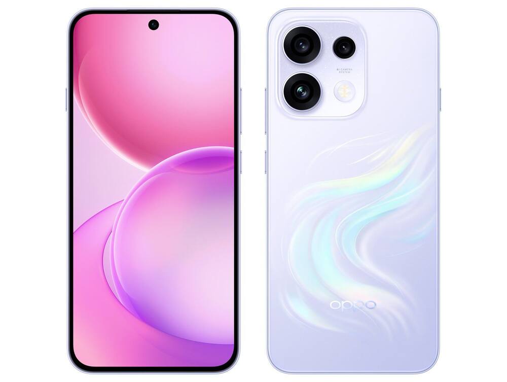 Smartphone OPPO Reno16 F 256GB 5G 8GB RAM Roxo Fantasia 6,57" Câm. Tripla + Selfie 50MP