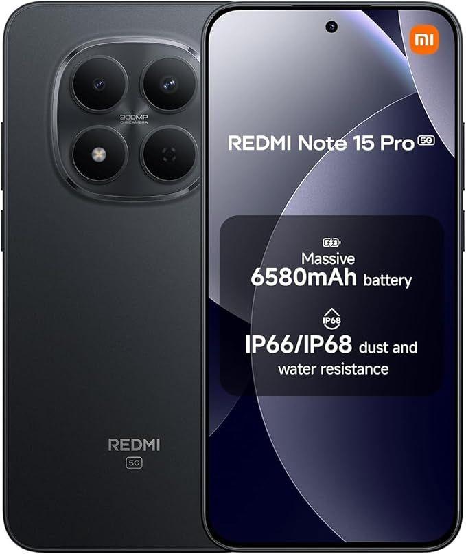 Smartphone Xiaomi Redmi Note 15 PRO 5G 8GB Ram 512GB Rom Black