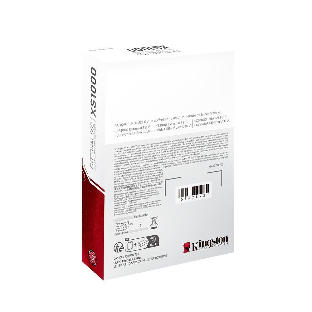SSD Kingston XS1000, 1TB, Portátil, USB 3.2 Gen 2, Leitura: 1050 MB/s, Gravação: 1050 MB/s, Preto -... - foto 3