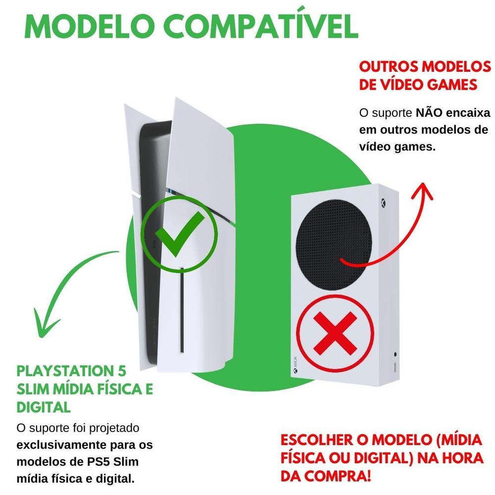 Suporte Stand Base Horizontal de Mesa Compatível com PlayStation 5 PS5 Slim Mídia Digital e Física - foto 4
