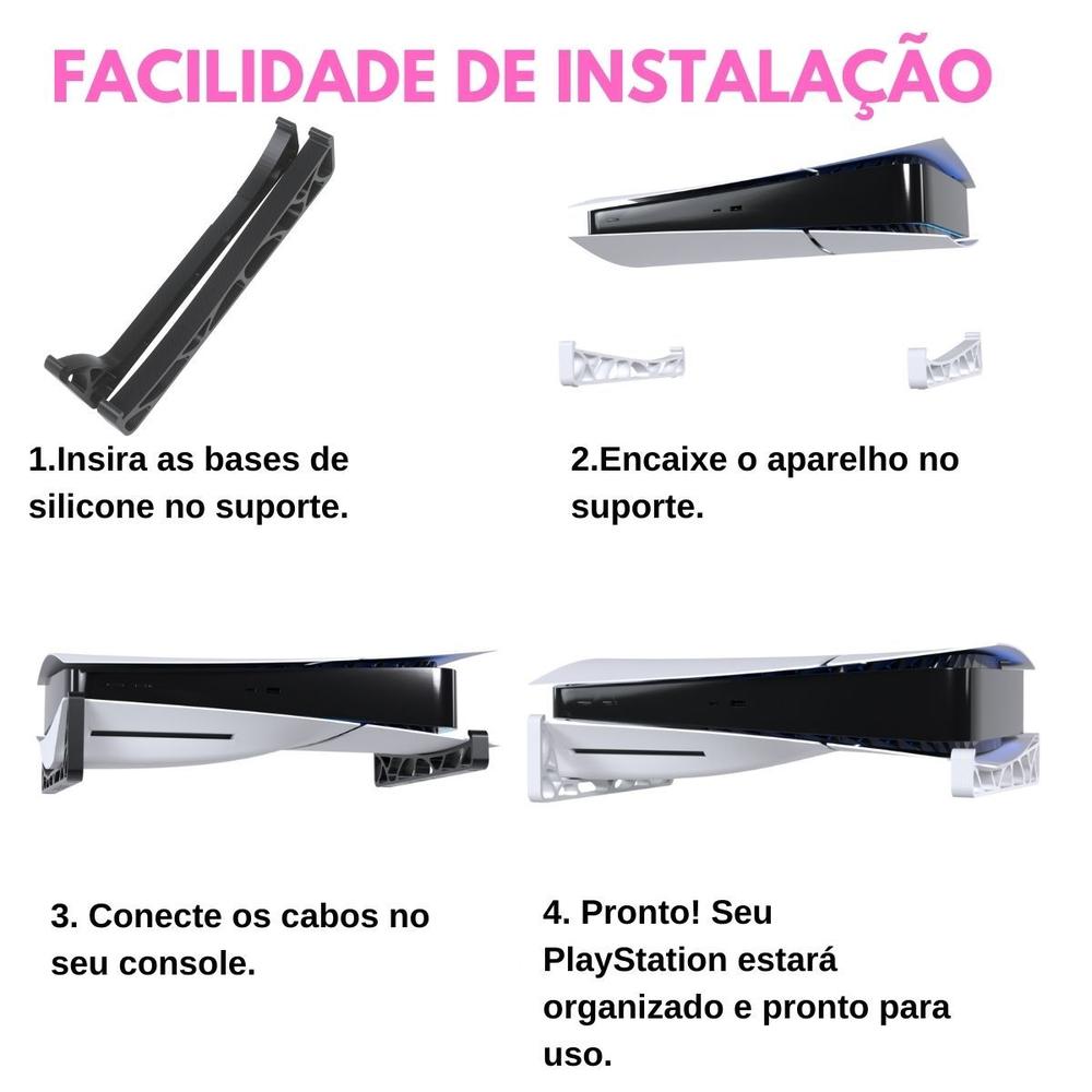 Suporte Stand Base Horizontal de Mesa Compatível com PlayStation 5 PS5 Slim Mídia Digital e Física - foto 3