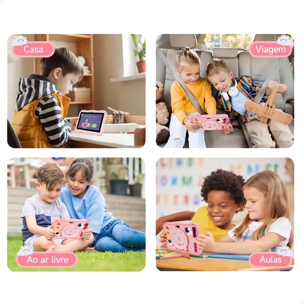 Tablet 5G Infantil Kids D12 Barato 8gb + 128Gb Capa Silicone - Techino - foto 4