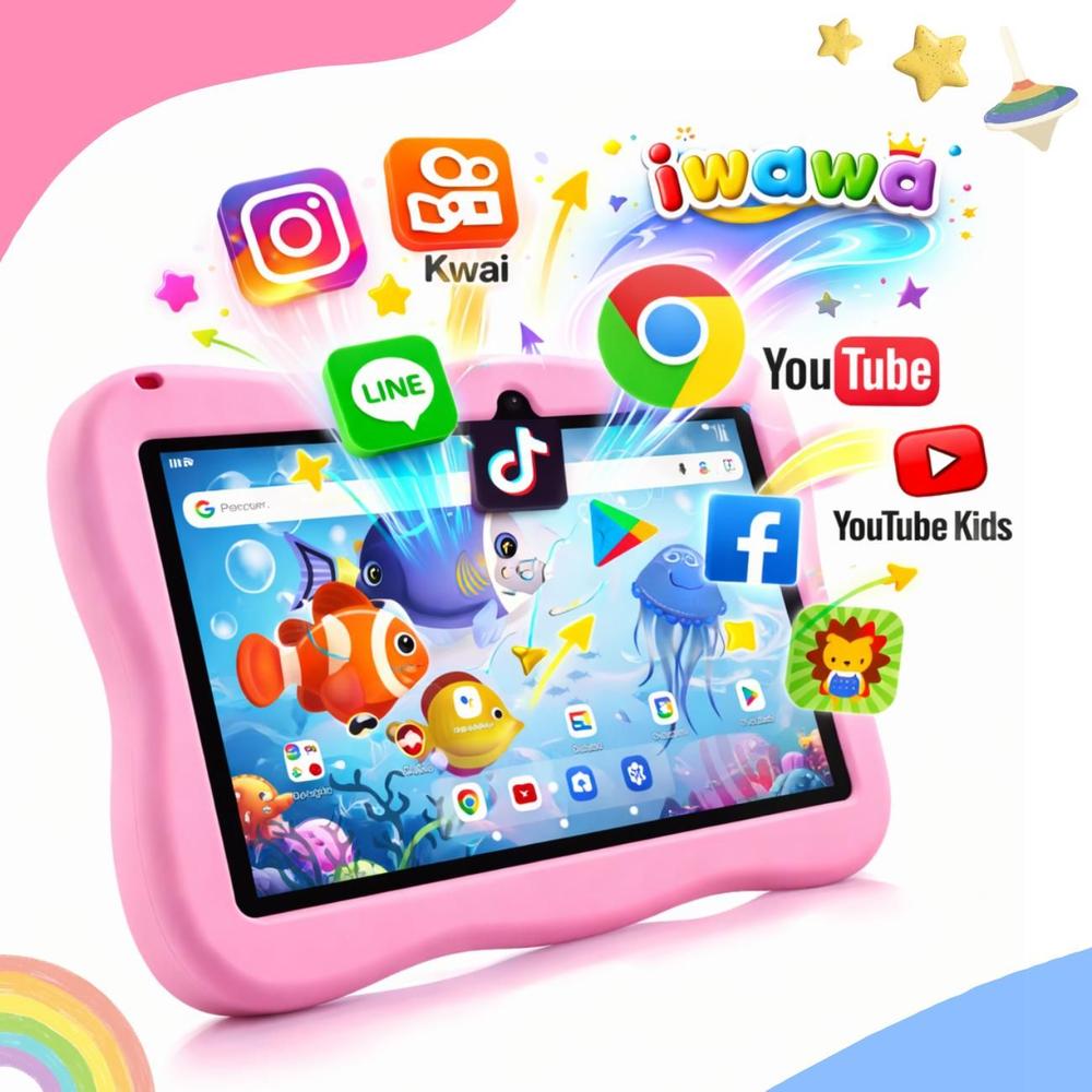 Tablet Infantil 7 Android 15 8GB RAM 128GB WiFi, Capa Protetora, Controle Parental, Jogos Educativos -... - foto 2