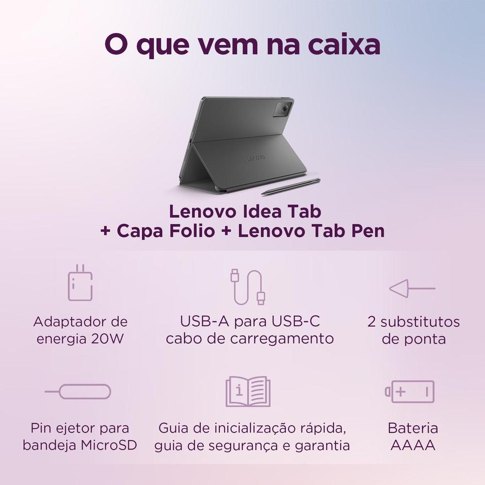 Tablet Lenovo Idea Tab Oct Core 8GB RAM 128GB com Capa e Caneta - ZAFR0856BR - foto 3