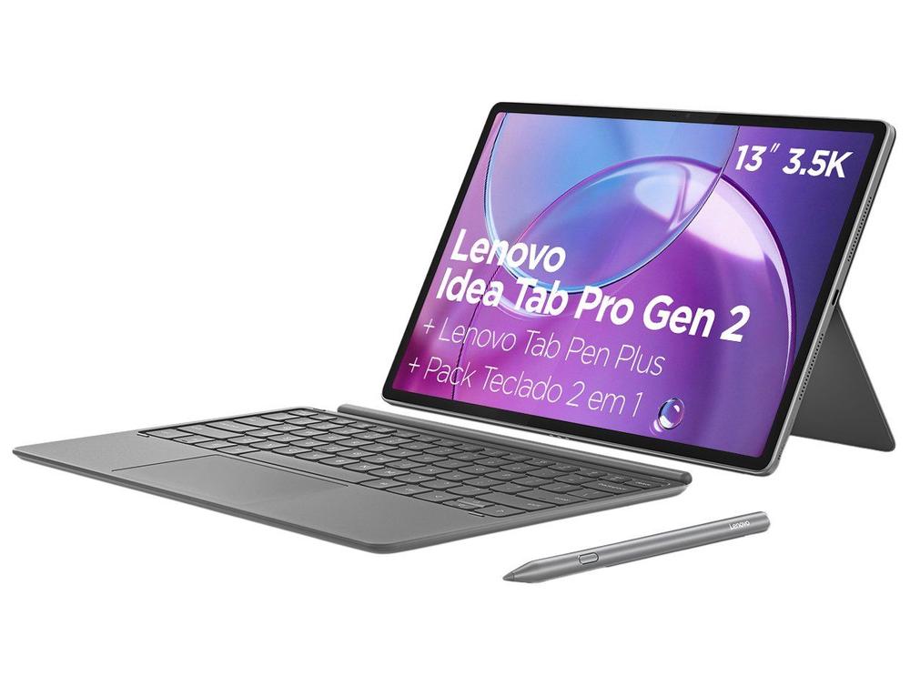 Tablet Lenovo Idea Tab Pro Gen 2 com Caneta e Capa com Teclado 8GB RAM 256GB 13" Android 16 Qualcomm Snapdragon 8s Wi-Fi