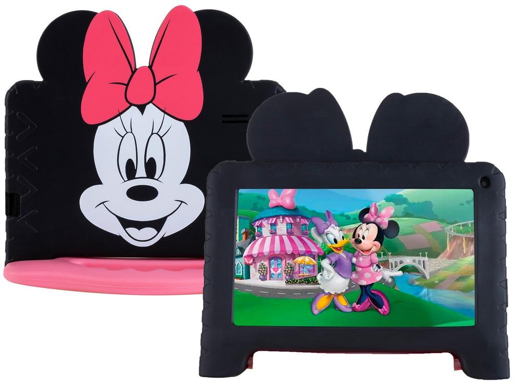 Tablet Multi Minnie 7 polegadas, 64GB/4GB RAM, WIFI, Câmera Selfie, Capa emboarrachada