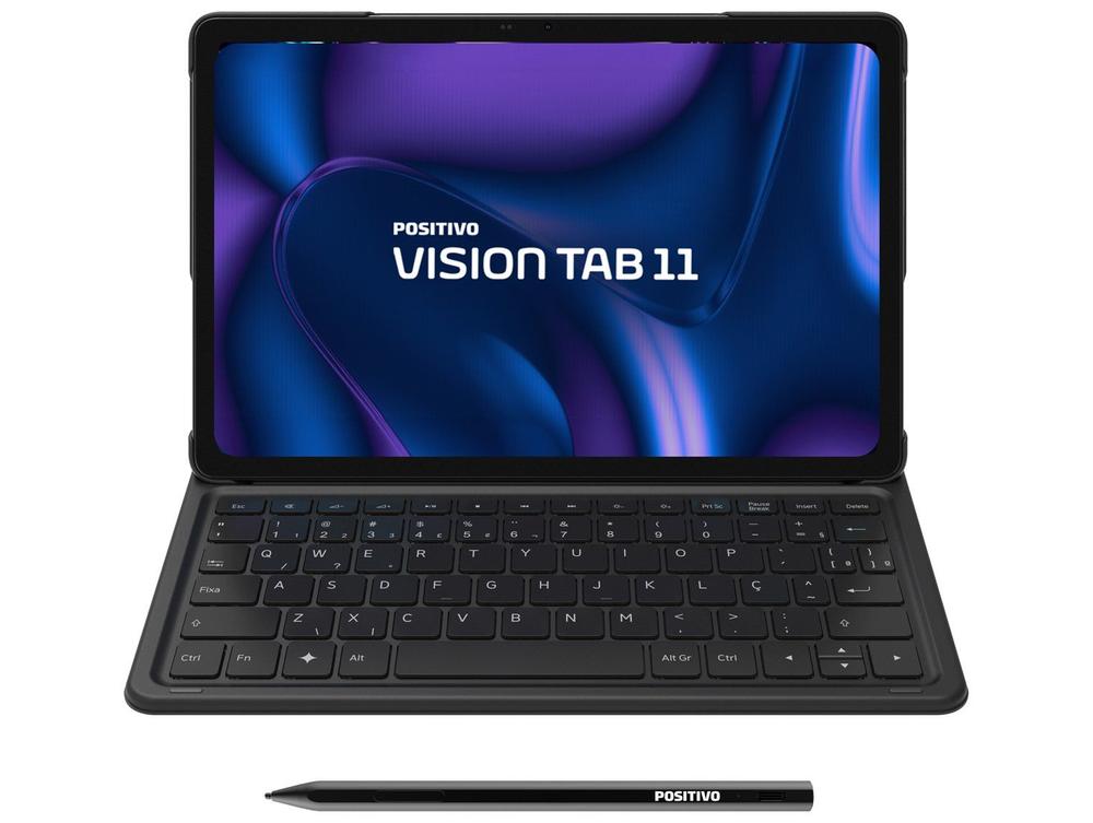 Tablet Positivo Vision Tab com Caneta e Capa com Teclado 4GB RAM 128GB 11" Android 16 UniSOC T606 Octa-Core Wi-Fi 4G