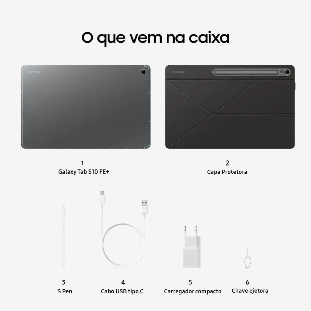 Tablet Samsung Galaxy Tab S10 FE+ 128GB WiFi - Cinza, com Caneta S Pen e Capa, RAM 8GB, Tela 13.1" - foto 2