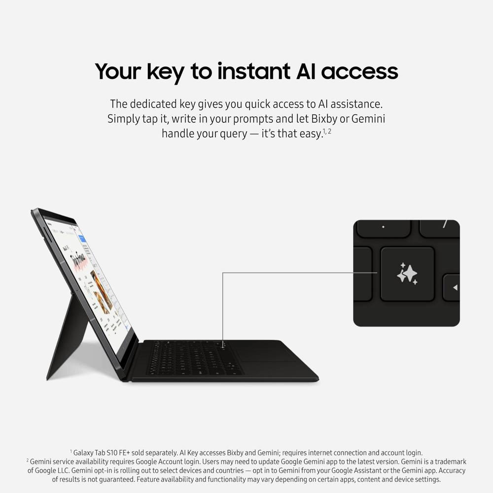 Teclado de capa de livro Samsung Galaxy Tab S10 FE+ preta