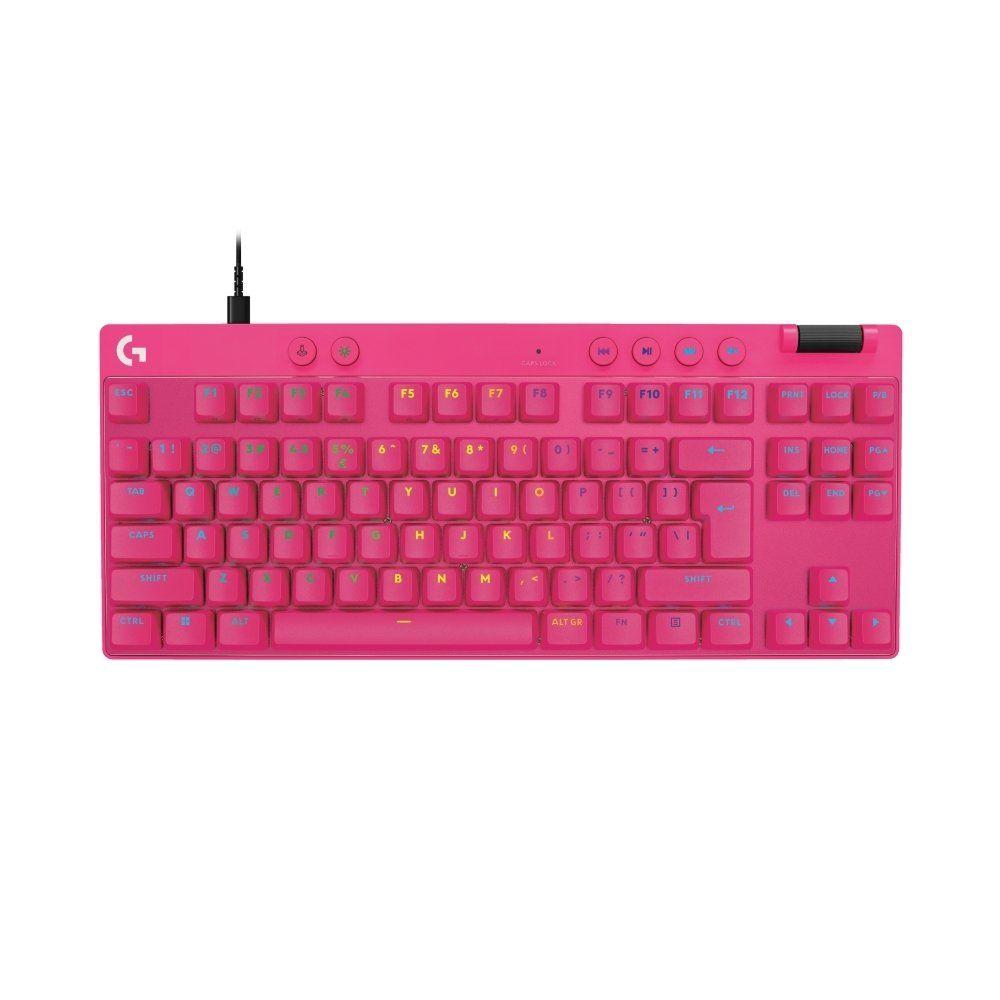 Teclado Gamer Logitech G PRO X TKL RAPID, Switches Magnético-analógicos, Modo Rapid Trigger, Layout US, Magenta - 920-013133