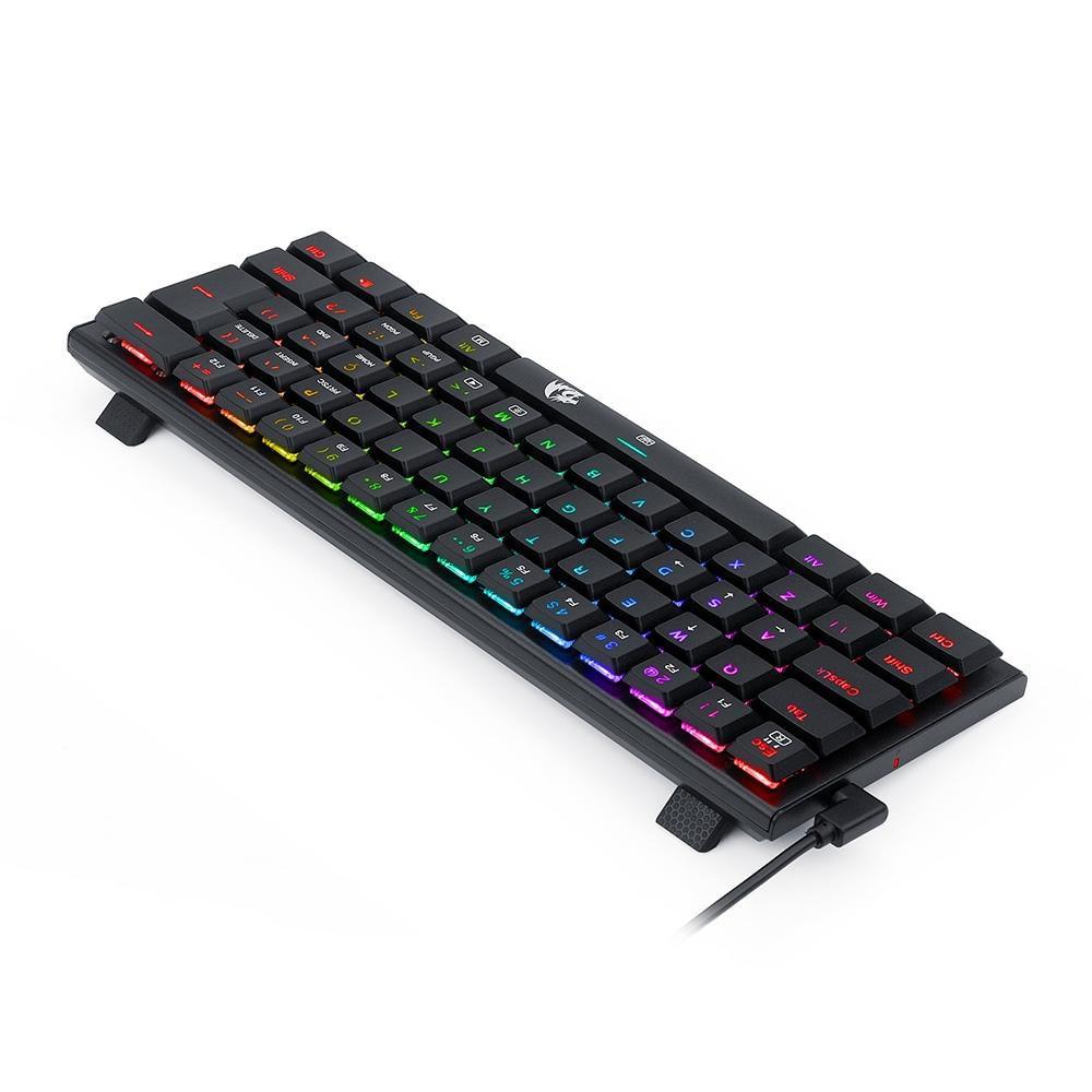 Teclado Mecanico Fizz Redragon Preto Rainbow Switch Marrom K617-RB - foto 5