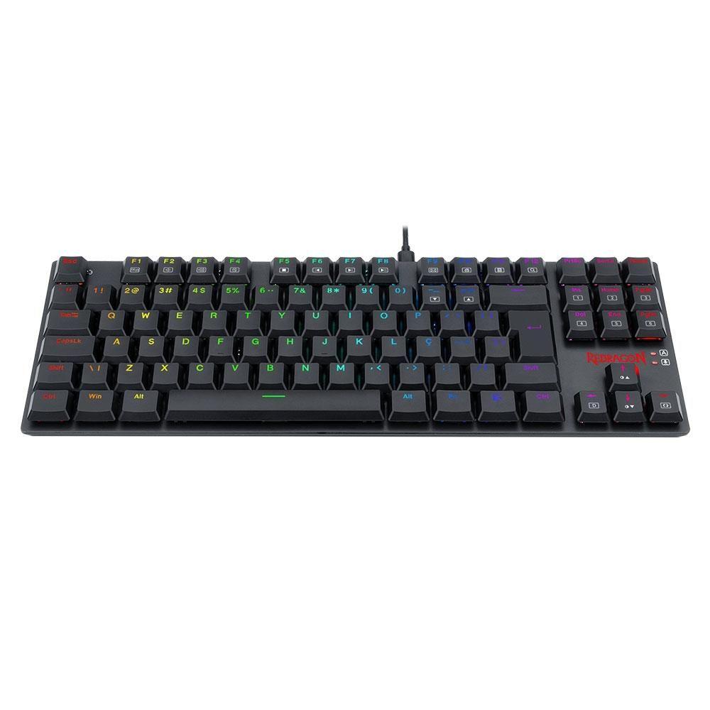 Teclado Mecânico Gamer Redragon APS, RGB, Switch Redragon Blue, ABNT2, Preto - Low Profile - K607 RGB...
