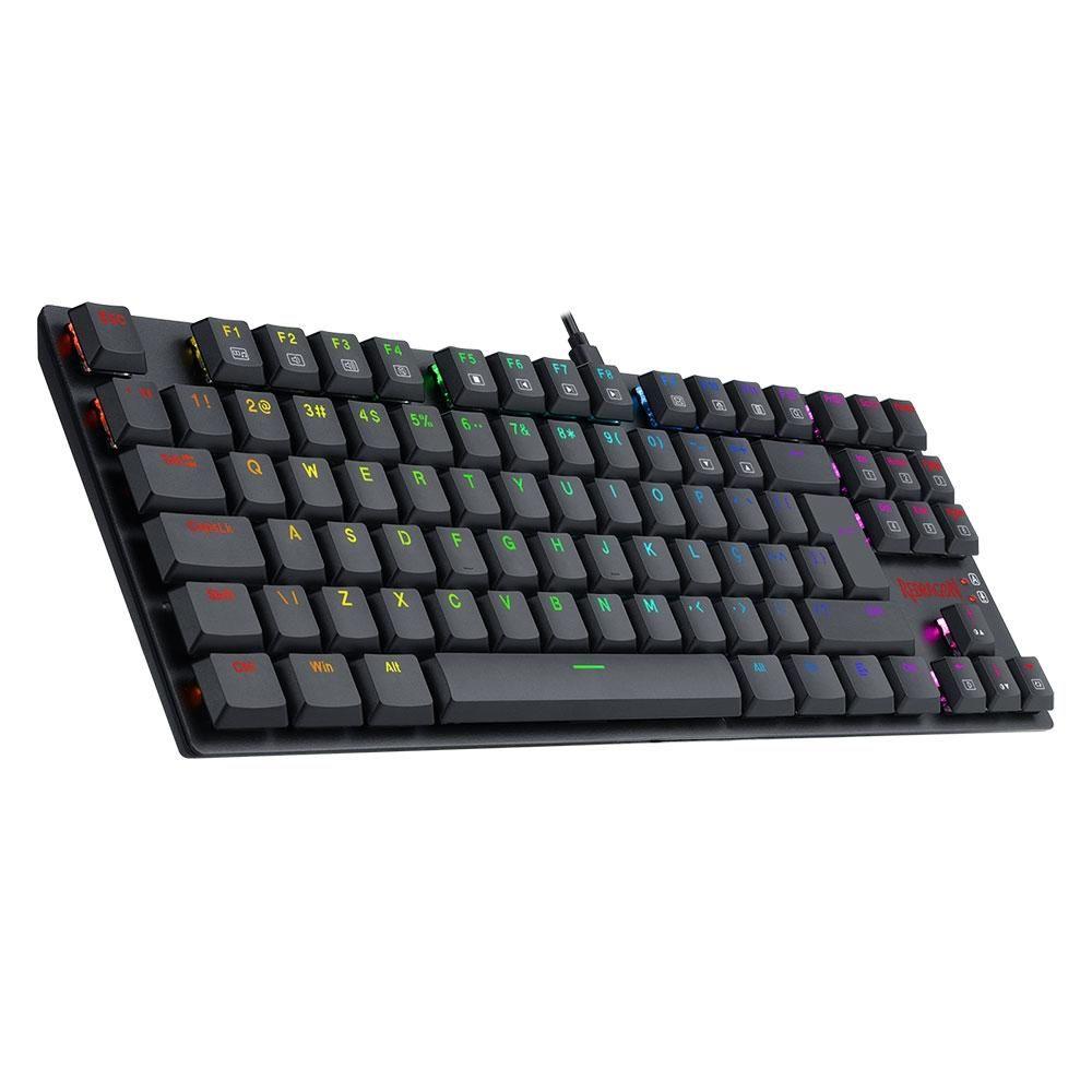 Teclado Mecânico Gamer Redragon APS, RGB, Switch Redragon Blue, ABNT2, Preto - Low Profile - K607 RGB...