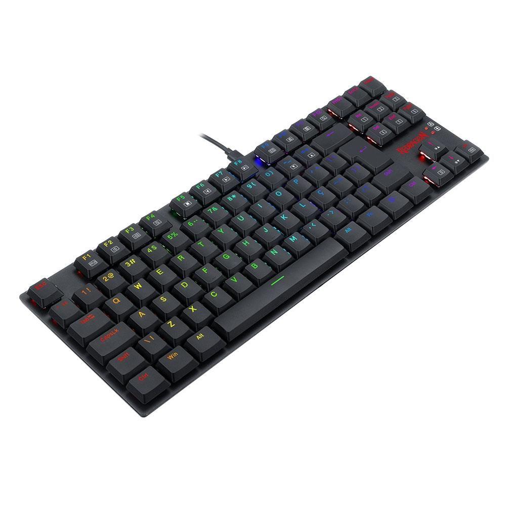 Teclado Mecânico Gamer Redragon APS, RGB, Switch Redragon Blue, ABNT2, Preto - Low Profile - K607 RGB...