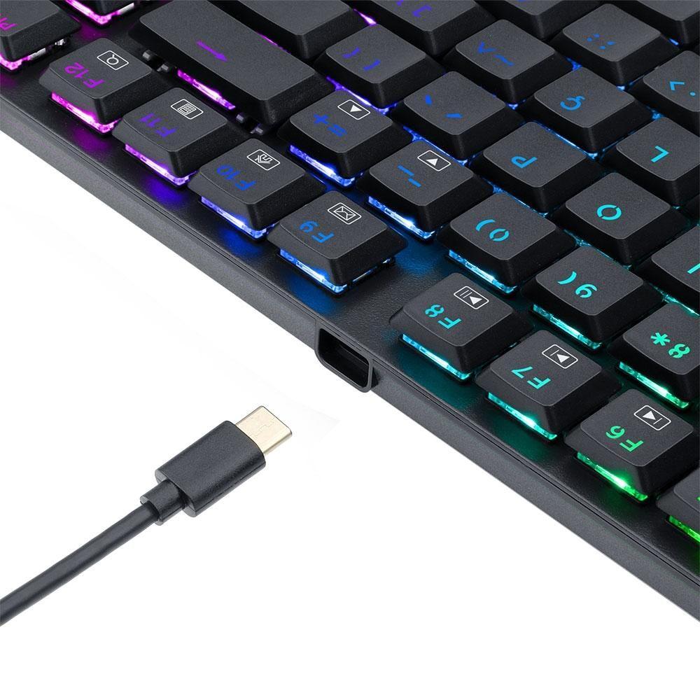 Teclado Mecânico Gamer Redragon APS, RGB, Switch Redragon Blue, ABNT2, Preto - Low Profile - K607 RGB...