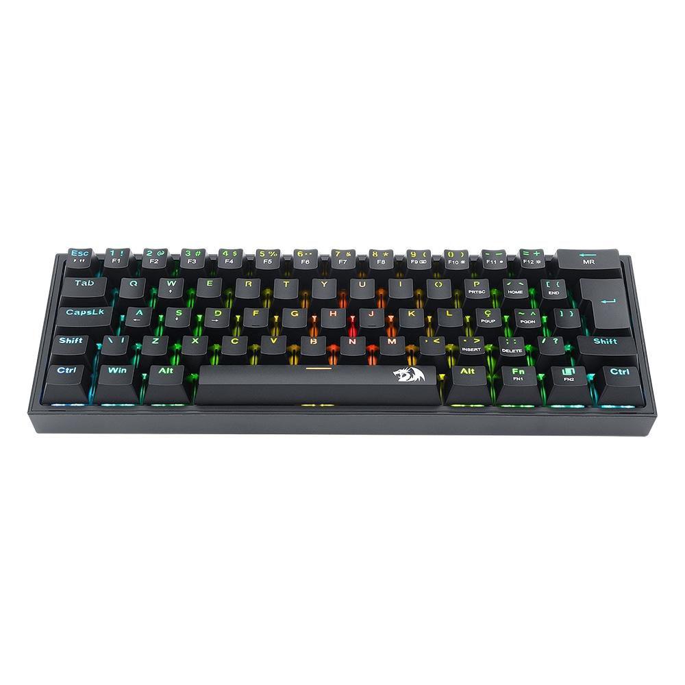Teclado Mecânico Gamer Redragon Fizz RGB Switch Brown Preto - K617-RGB-B