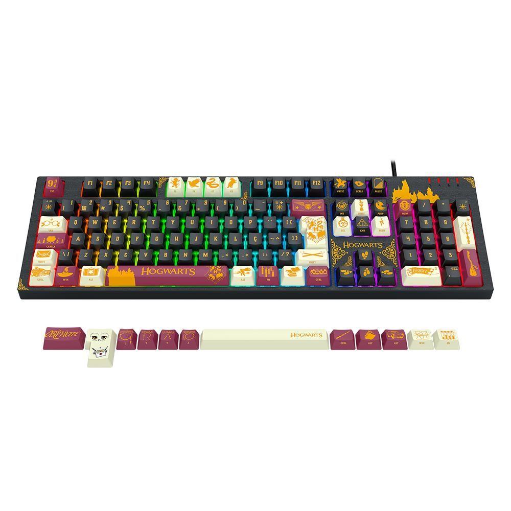 Teclado Mecânico Gamer Redragon Harry Potter Amsa Hogwarts Special Edition RGB Preto