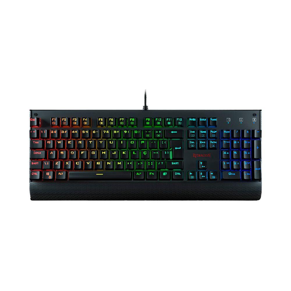 Teclado Mecânico Gamer Redragon KALA K557RGB Switch Vermelho com Fio ABNT2 Preto
