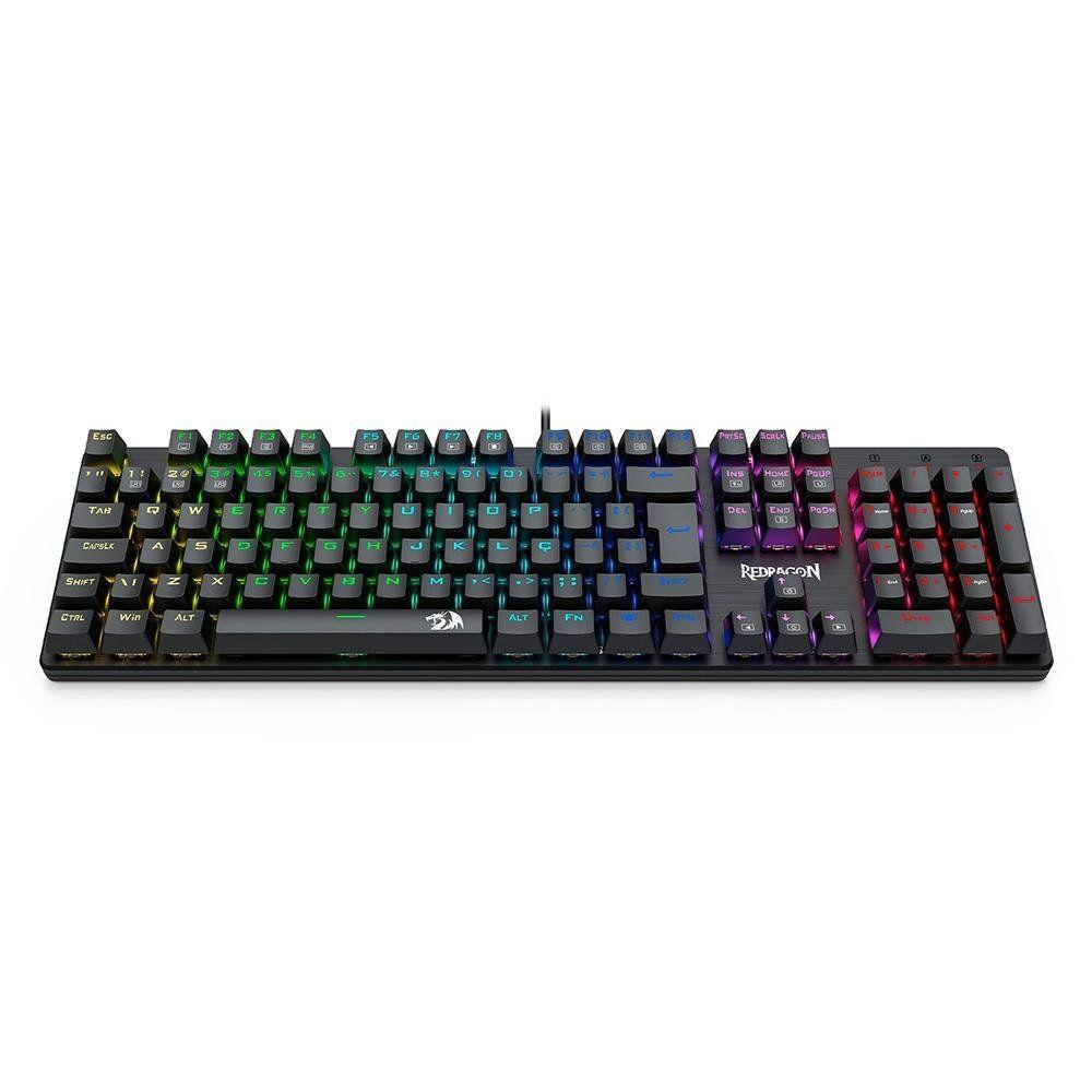 Teclado Mecânico Gamer Redragon Sindri, Rainbow, Preto - K671 (PT-BROWN)