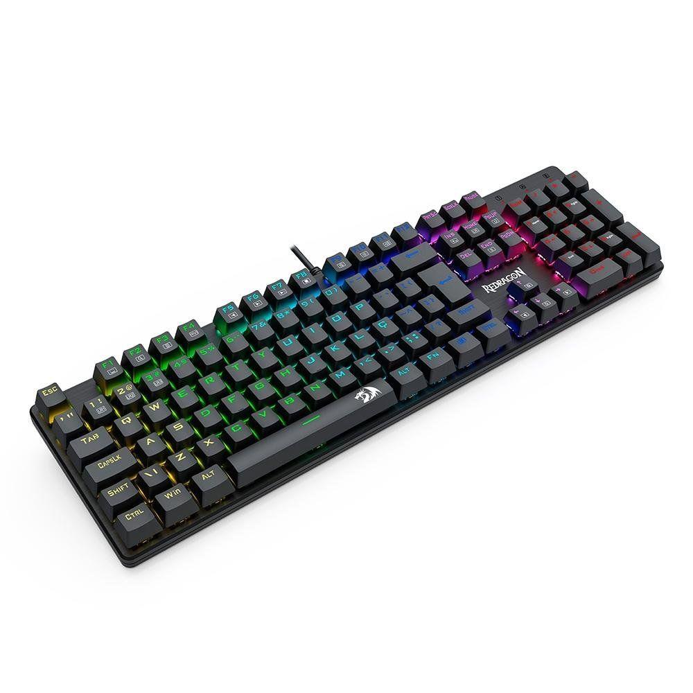 Teclado Mecânico Gamer Redragon Sindri, Rainbow, Preto - K671 (PT-BROWN)
