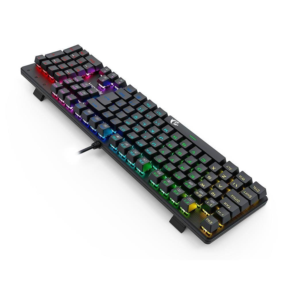 Teclado Mecânico Gamer Redragon Sindri, Rainbow, Preto - K671 (PT-BROWN)