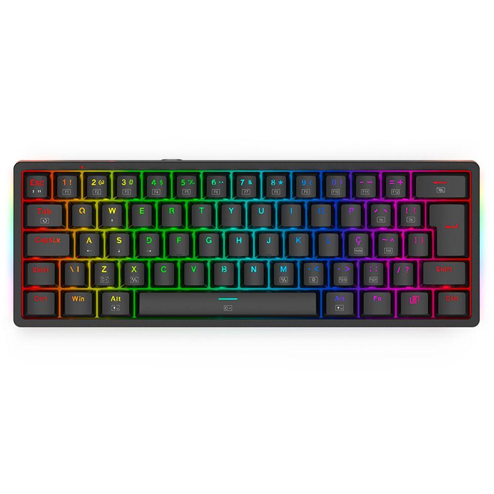 Teclado Mecânico Redragon Akali RGB Switch Brown Preto
