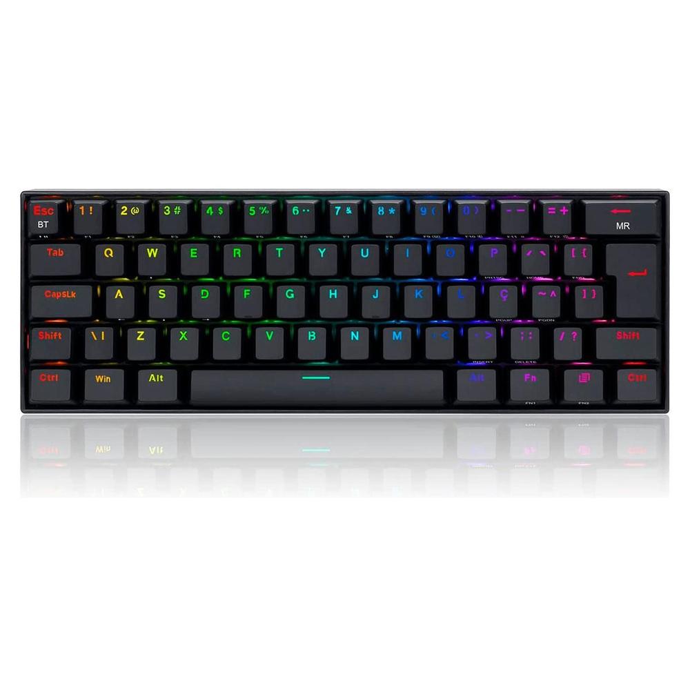 Teclado Mecânico Redragon Draconic Pro - ABNT2 - 60% - Switch Marrom - RGB - Preto- K530RGB-PRO