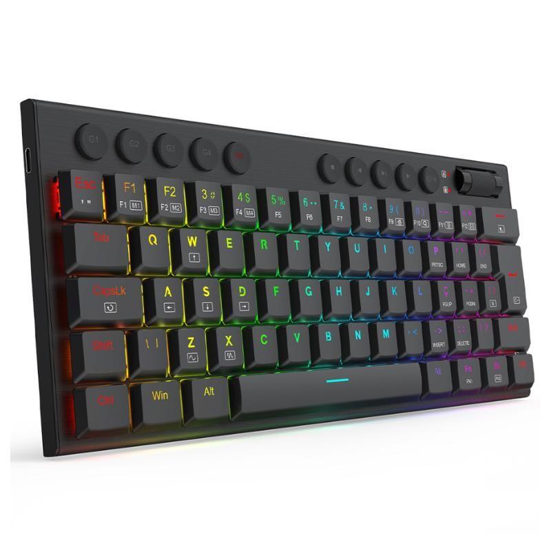 Teclado Mecânico Redragon Horus Mini RGB Low Profile 60% Switch Brown Preto - K632-RGB