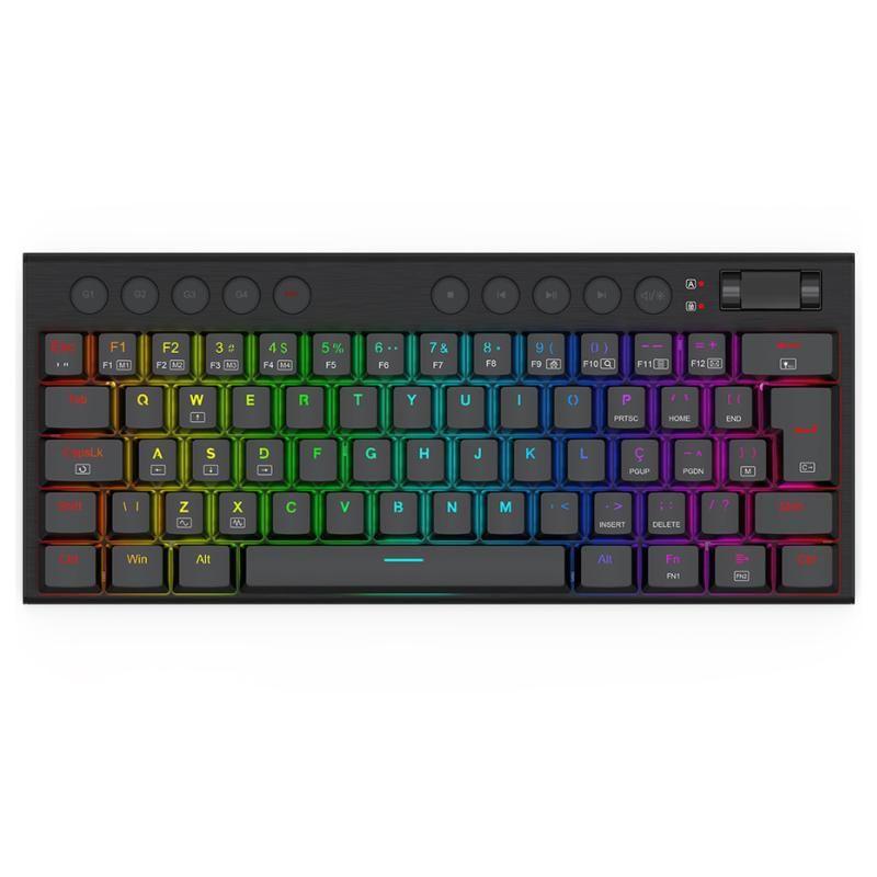 Teclado Mecânico Redragon Horus Mini RGB Low Profile 60% Switch Brown Preto - K632-RGB