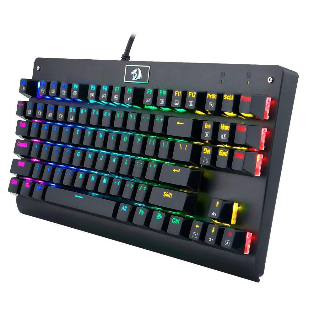 Teclado mecanico usb gamer dark avenger rgb switch brown redragon k568rgb-2 preto