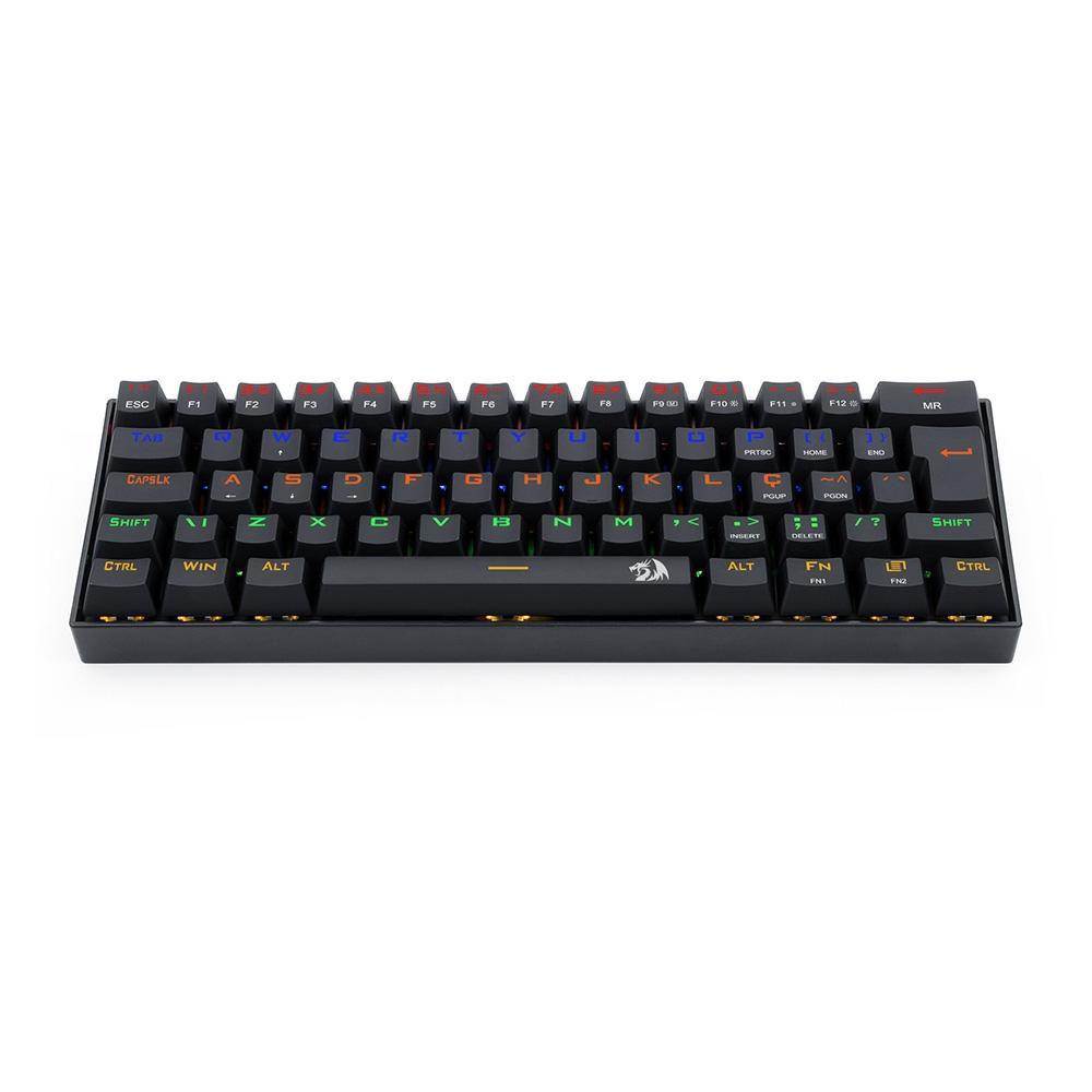 Teclado mecanico usb gamer lakshmi rainbow switch black redragon k606r preto