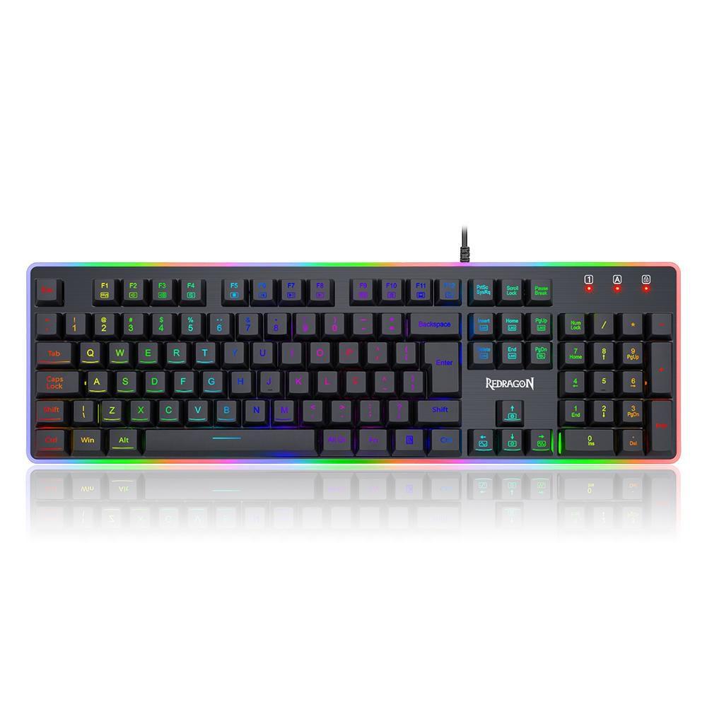 Teclado Membrana Redragon Dyaus 2 RGB Preto ABNT2 K509RGB - foto 2