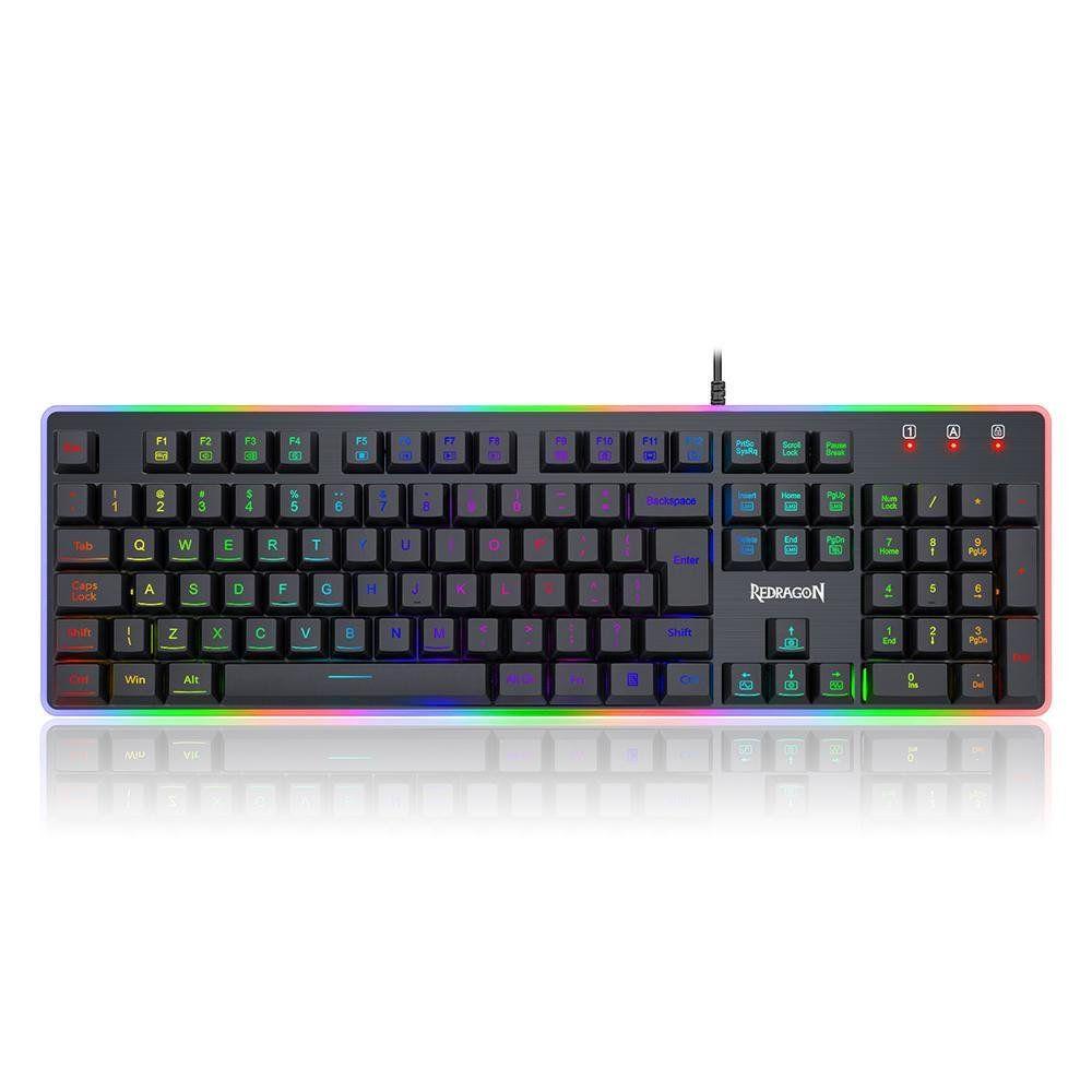 Teclado Membrana Redragon Dyaus 2 RGB Preto ABNT2 K509RGB