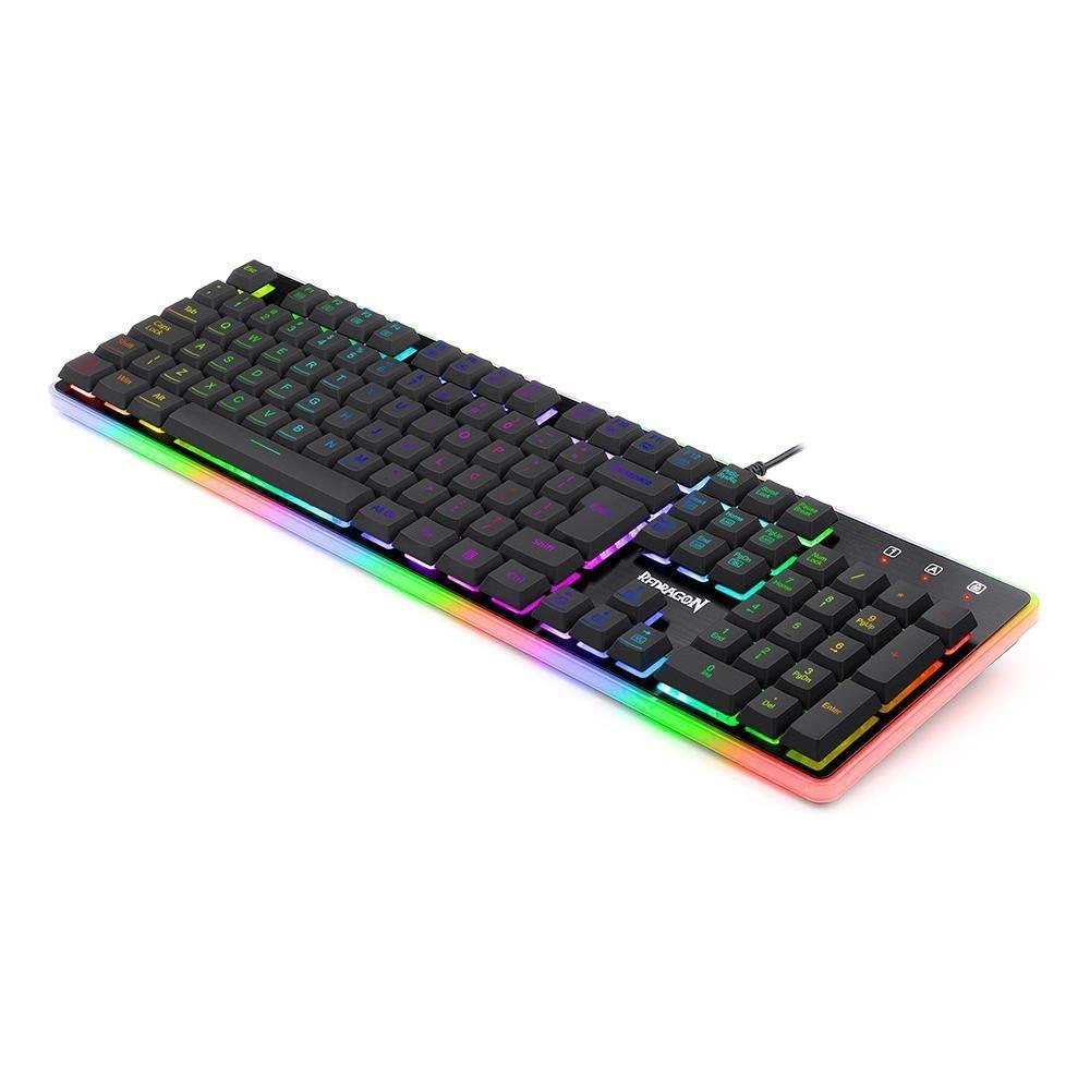 Teclado Membrana Redragon Dyaus 2 RGB Preto ABNT2 K509RGB