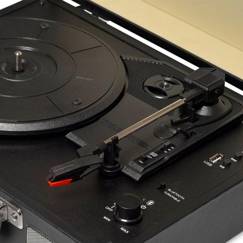 Toca Discos HI FI Raveo Sonetto Chrome, Vinyl, Bluetooth, USB, Aux, Preto - 26396 - foto 5