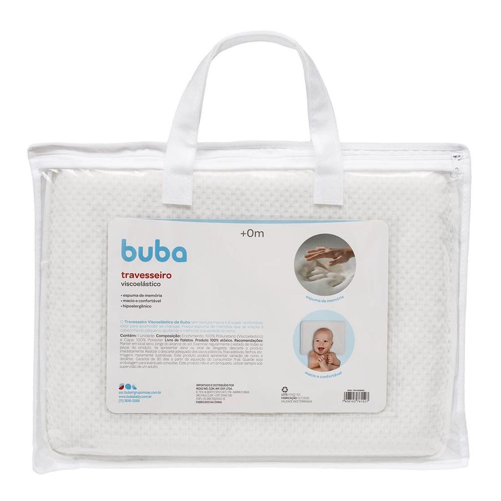 Travesseiro Bebê Buba Anatômico Viscoelastico Branco - 16152
