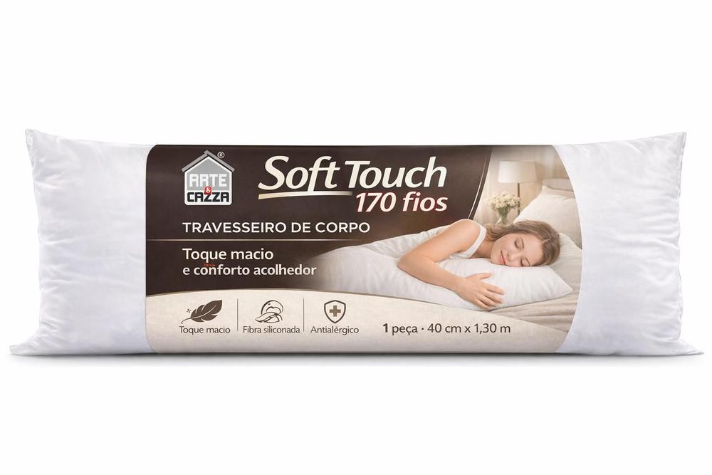 Travesseiro de Corpo 40cm x 1,30m Soft Touch Branco