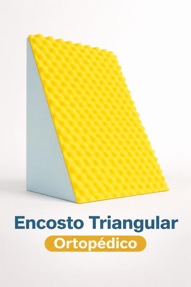 Travesseiro Triangular Ortopédico Espuma Encosto 65x45cm Pós Cirurgia Leitura Descanso Apoio Costas Amarelo Azul Dormir Conforto Dor Lombar Relax Top - Best Pillow