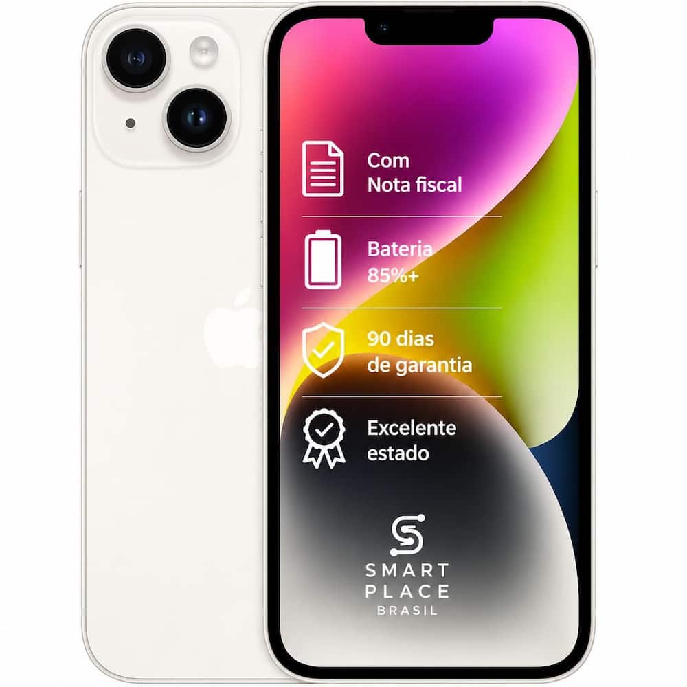 USADO Apple iPhone 14 128GB Branco Excelente Bateria 85